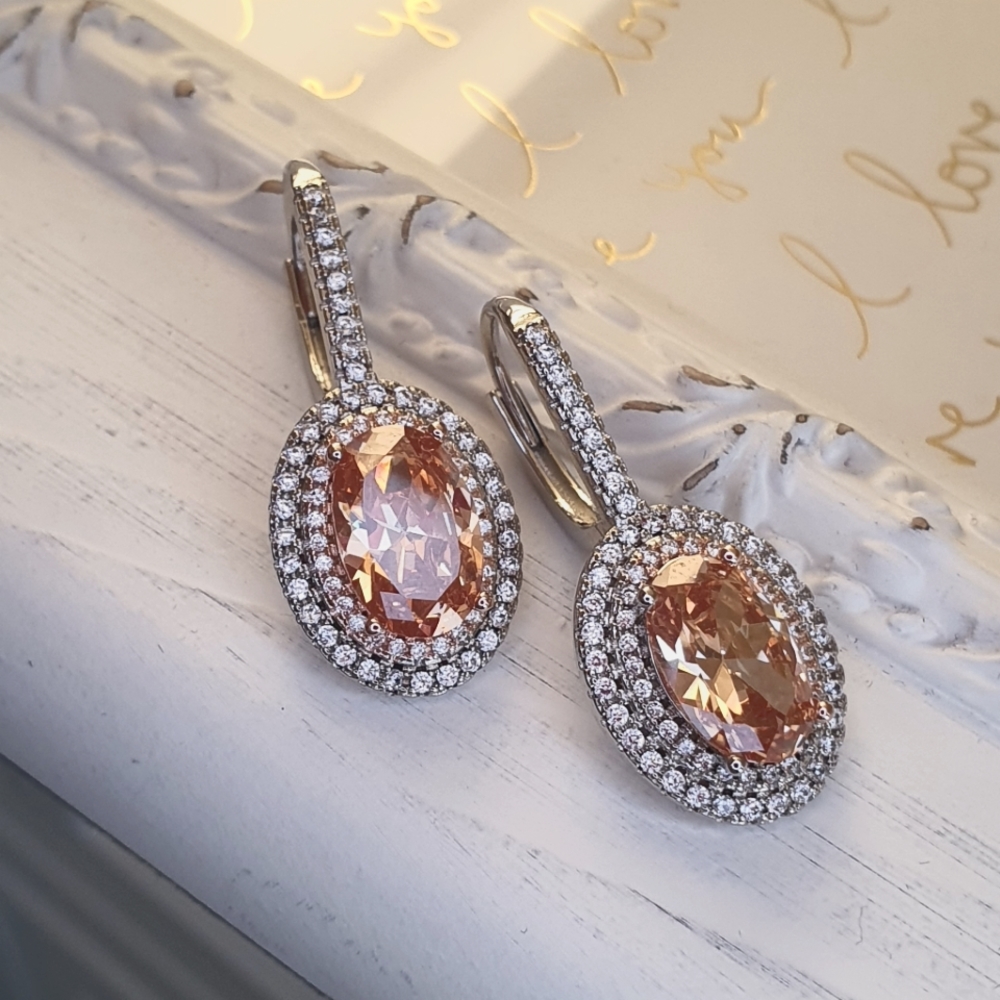 Lovely Party Dress Vintage Luxury Amber Earrings